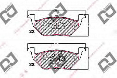 DJ PARTS bp1705 -  Комплект тормозных колодок, дисковый тормоз